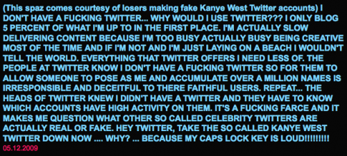 Kanye West haït twitter.