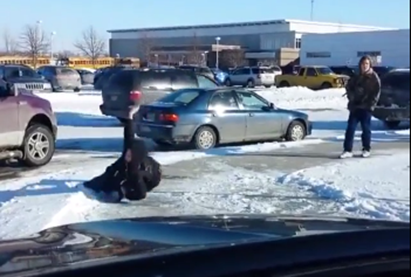 Evil Dude Films Kids Slipping On Ice - And It's Hilarious