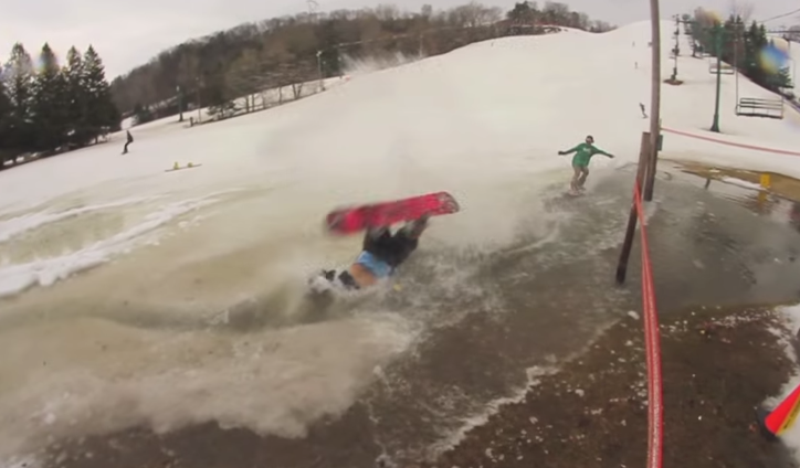 Watch This Gnarly Slow-Mo Pond Skim Slam And Just Try Not To Laugh Out Loud