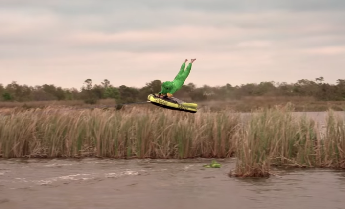 Have You Ever Seen A Frog Fly 100' & 25 Feet Off The Water?!