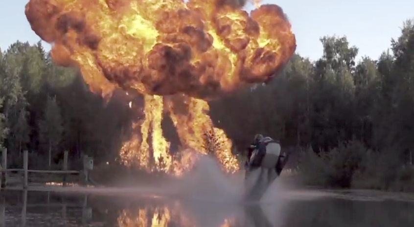 Sled + Lake + Explosions = Holy F*ck!