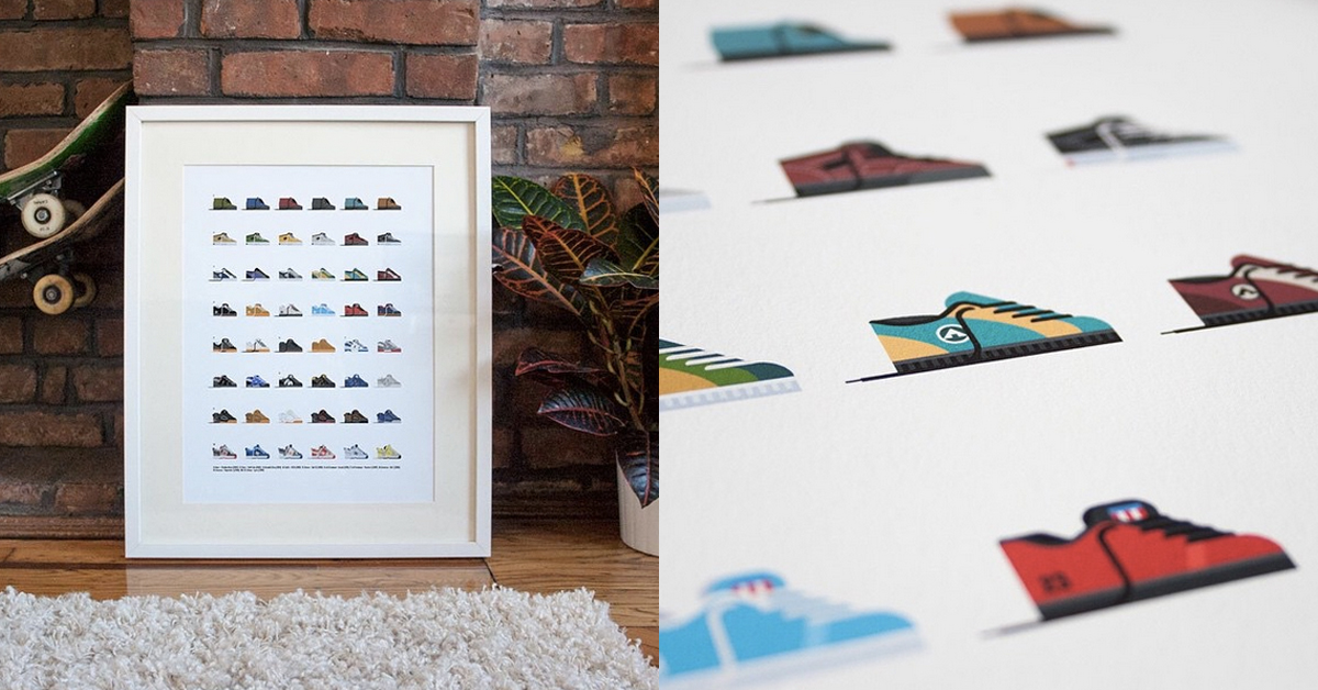 Skate Shoes from the 90s art print - The perfect gift for Christmas!