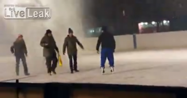 Russian Dad Knows What's Up - Fighting off thugs to keep the ice rink clear