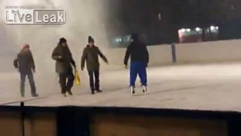 Russian Dad Knows What's Up - Fighting off thugs to keep the ice rink clear
